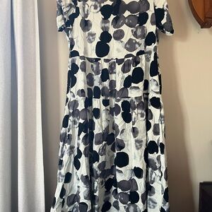 Black and Gray Spotted Maxi Dress